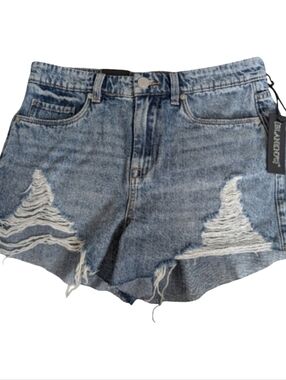 BLANKNYC The Barrow Vintage High-Rise Distressed Denim Shorts Size 26